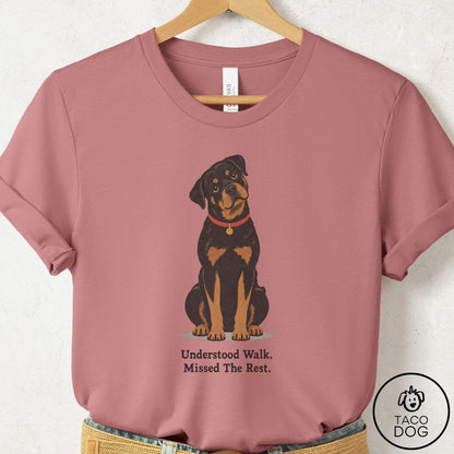 Rottweiler Understood Walk T-Shirt Mauve Taco-Dog