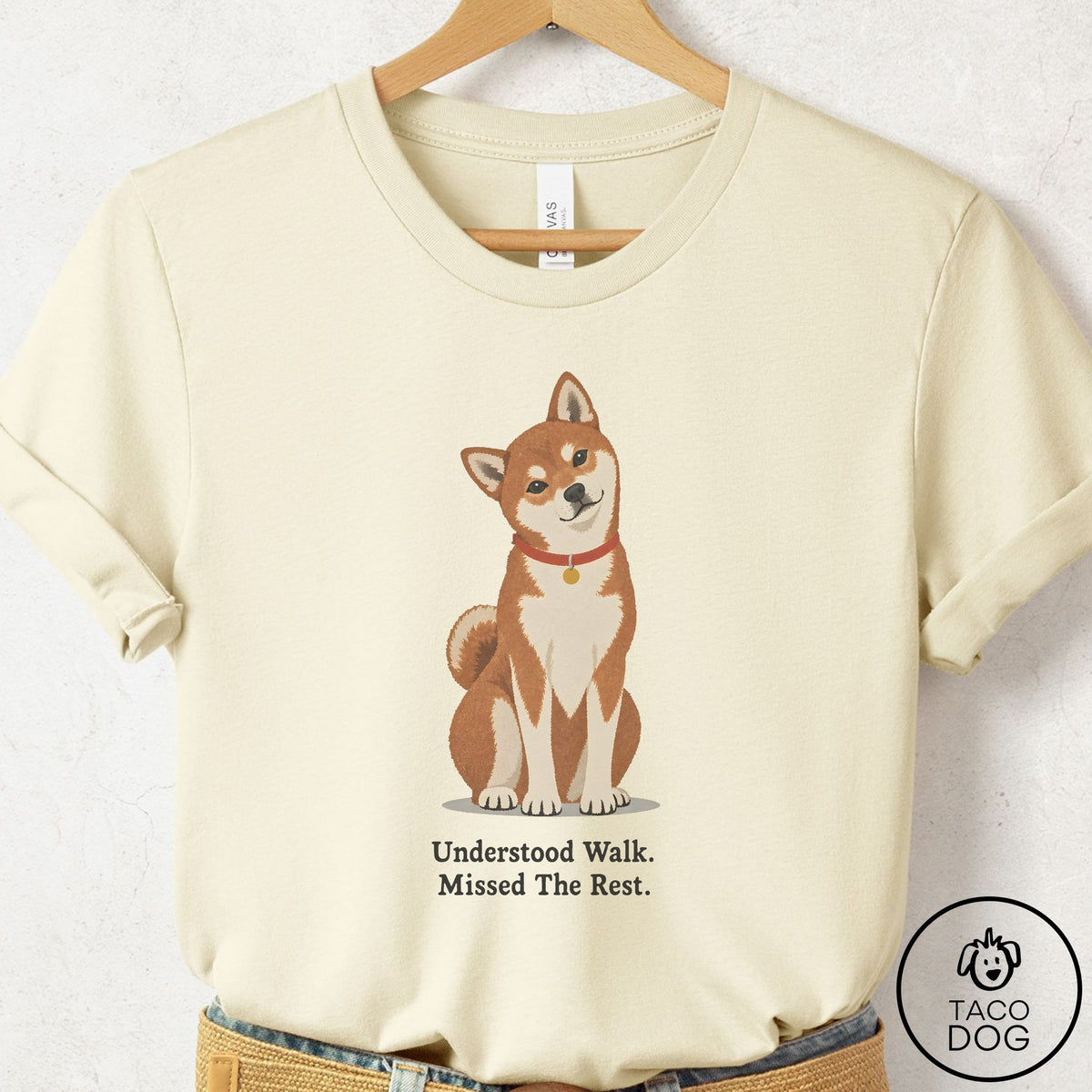 Shiba Inu Understood Walk T-Shirt Natural Taco-Dog