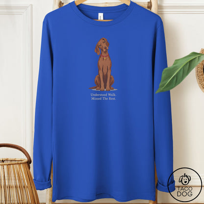 Vizsla Understood Walk Long Sleeve Tee True Royal Taco-Dog
