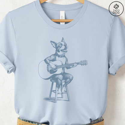 Boston Terrier Unplugged T-Shirt Light Blue S Taco-Dog