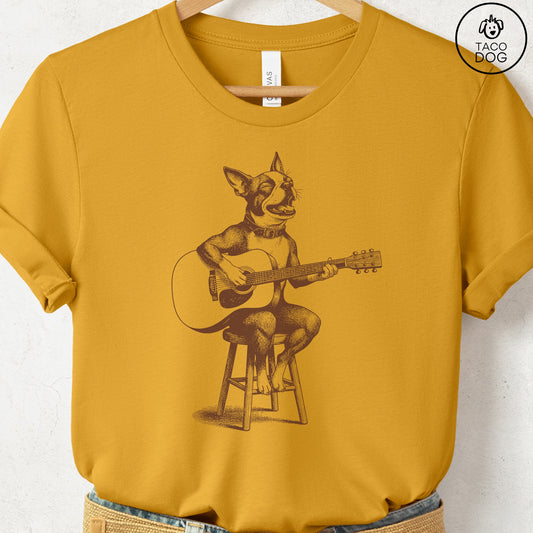 Boston Terrier Unplugged T-Shirt Mustard S Taco-Dog