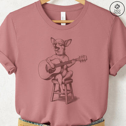 Chihuahua Unplugged T-Shirt Heather Mauve S Taco-Dog