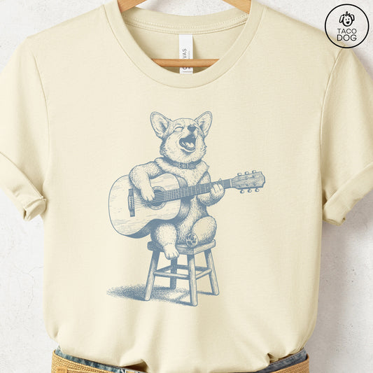 Corgi Unplugged T-Shirt Natural S Taco-Dog