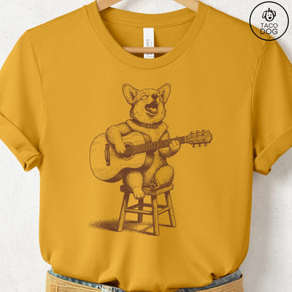 Corgi Unplugged T-Shirt Mustard S Taco-Dog