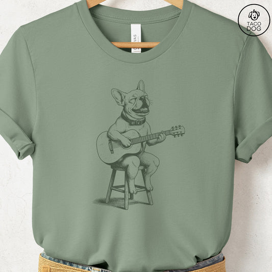 French Bulldog Frenchie Unplugged T-Shirt Sage S Taco-Dog