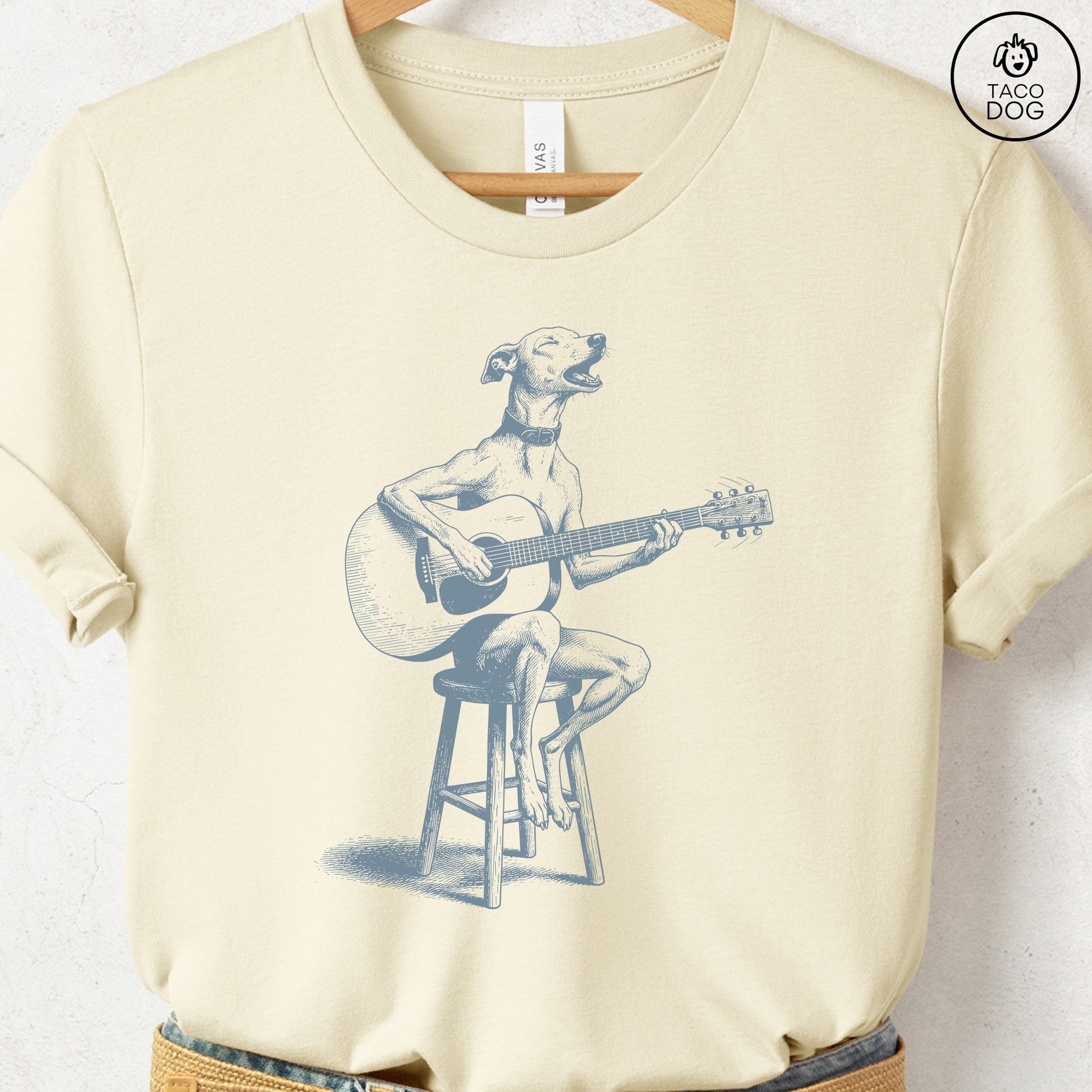 Italian Greyhound Whippet Unplugged T-Shirt Taco-Dog