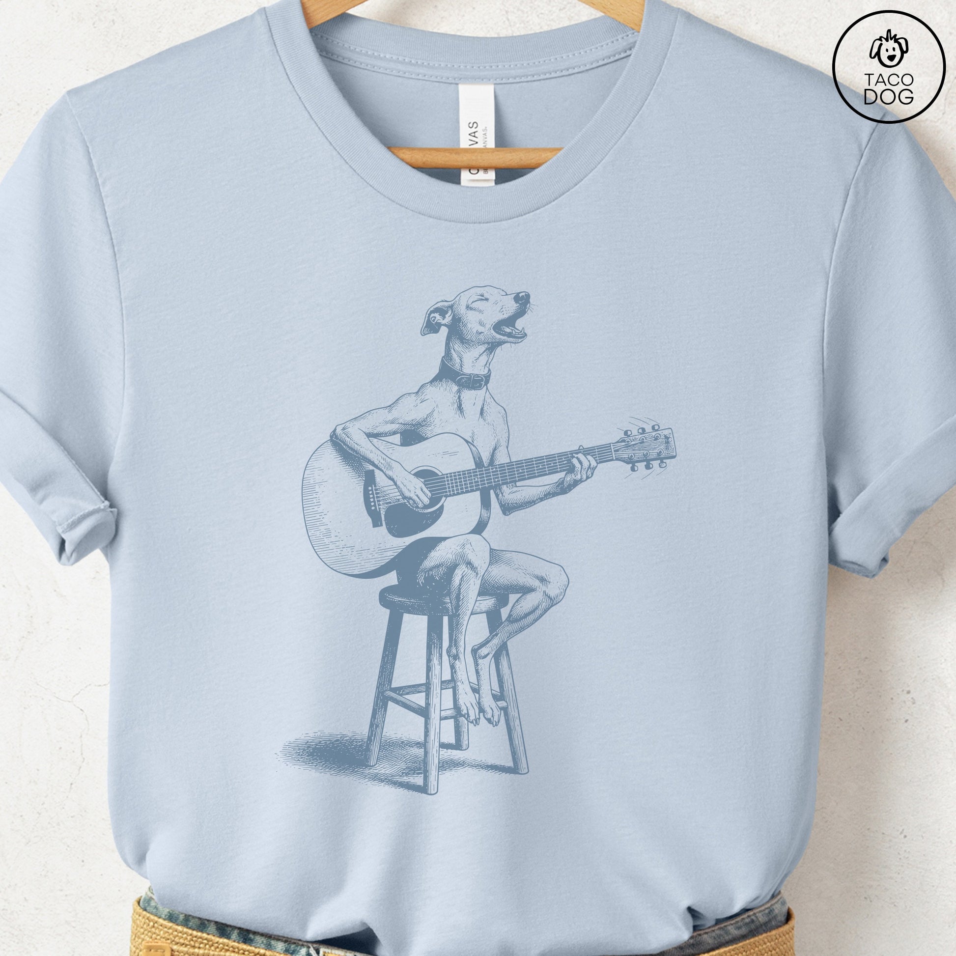 Italian Greyhound Whippet Unplugged T-Shirt Taco-Dog