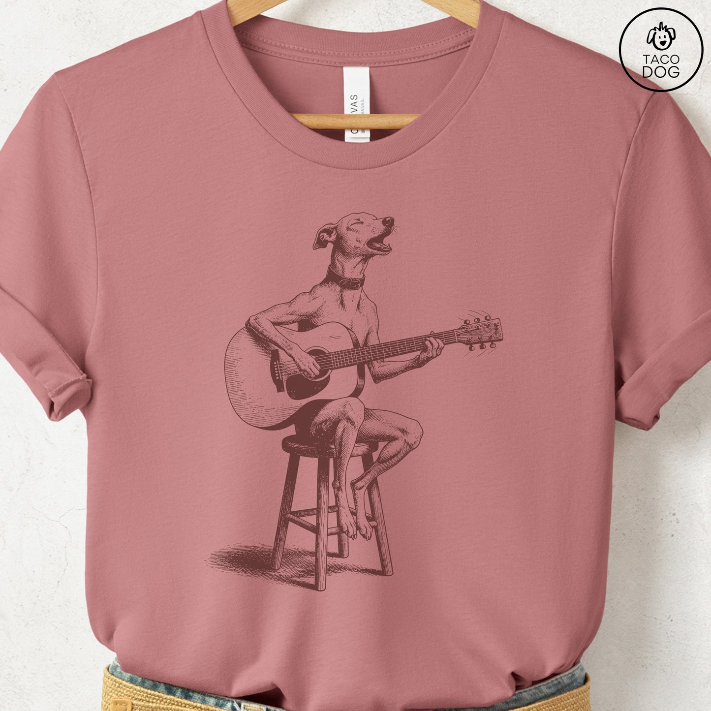 Italian Greyhound Whippet Unplugged T-Shirt Taco-Dog