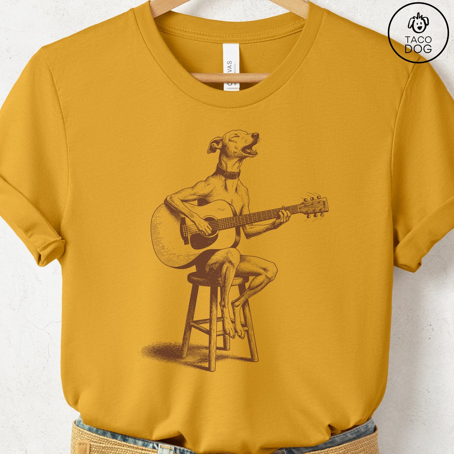Italian Greyhound Whippet Unplugged T-Shirt Taco-Dog