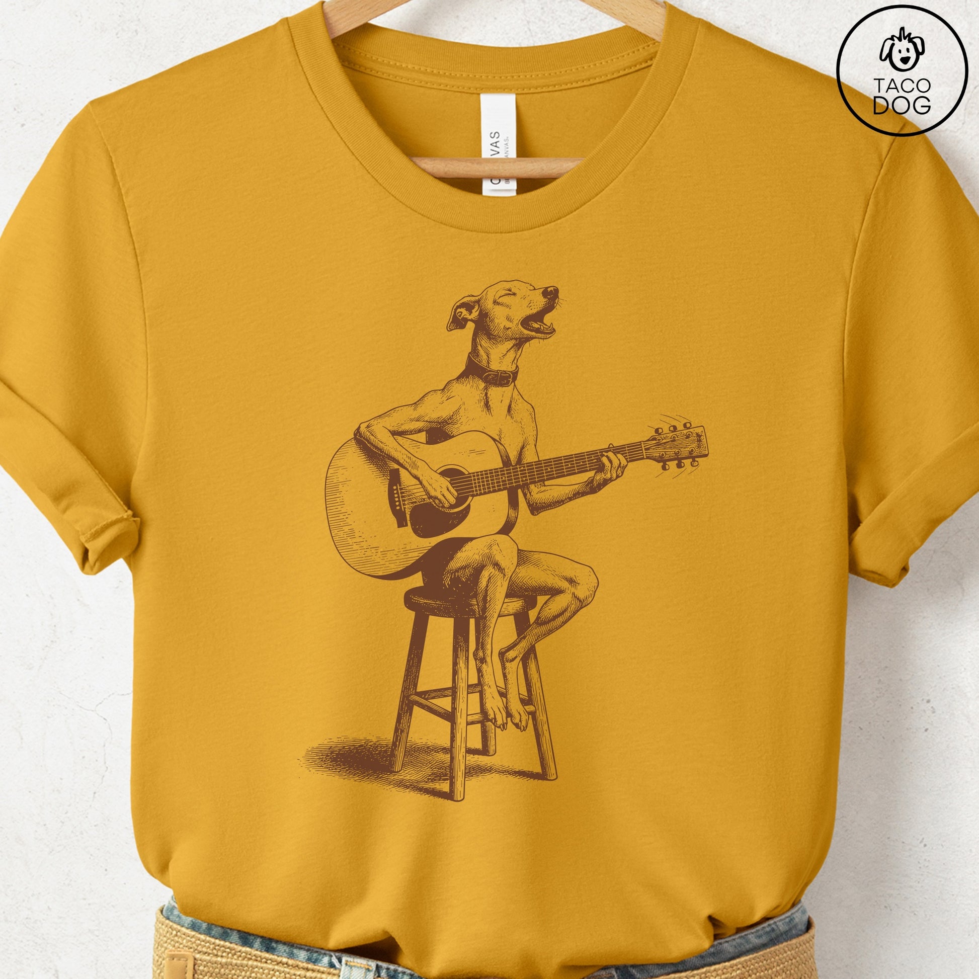 Italian Greyhound Whippet Unplugged T-Shirt Taco-Dog