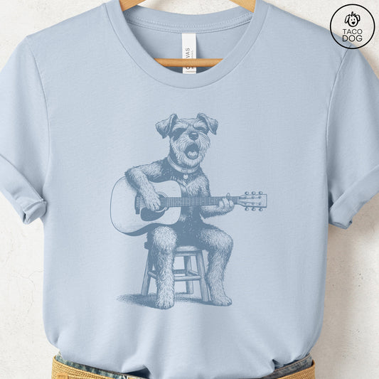 Schnauzer Unplugged T-Shirt Light Blue S Taco-Dog