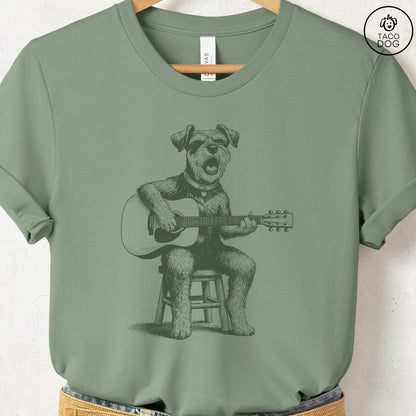 Schnauzer Unplugged T-Shirt Sage S Taco-Dog