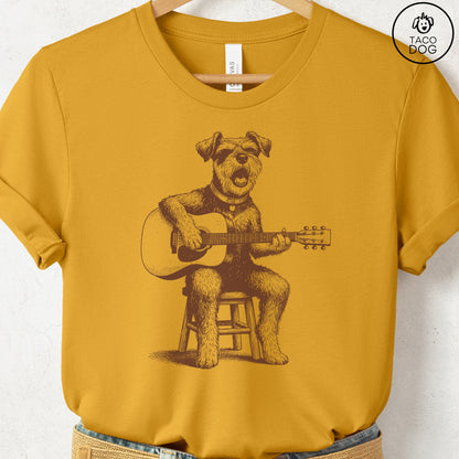 Schnauzer Unplugged T-Shirt Mustard S Taco-Dog
