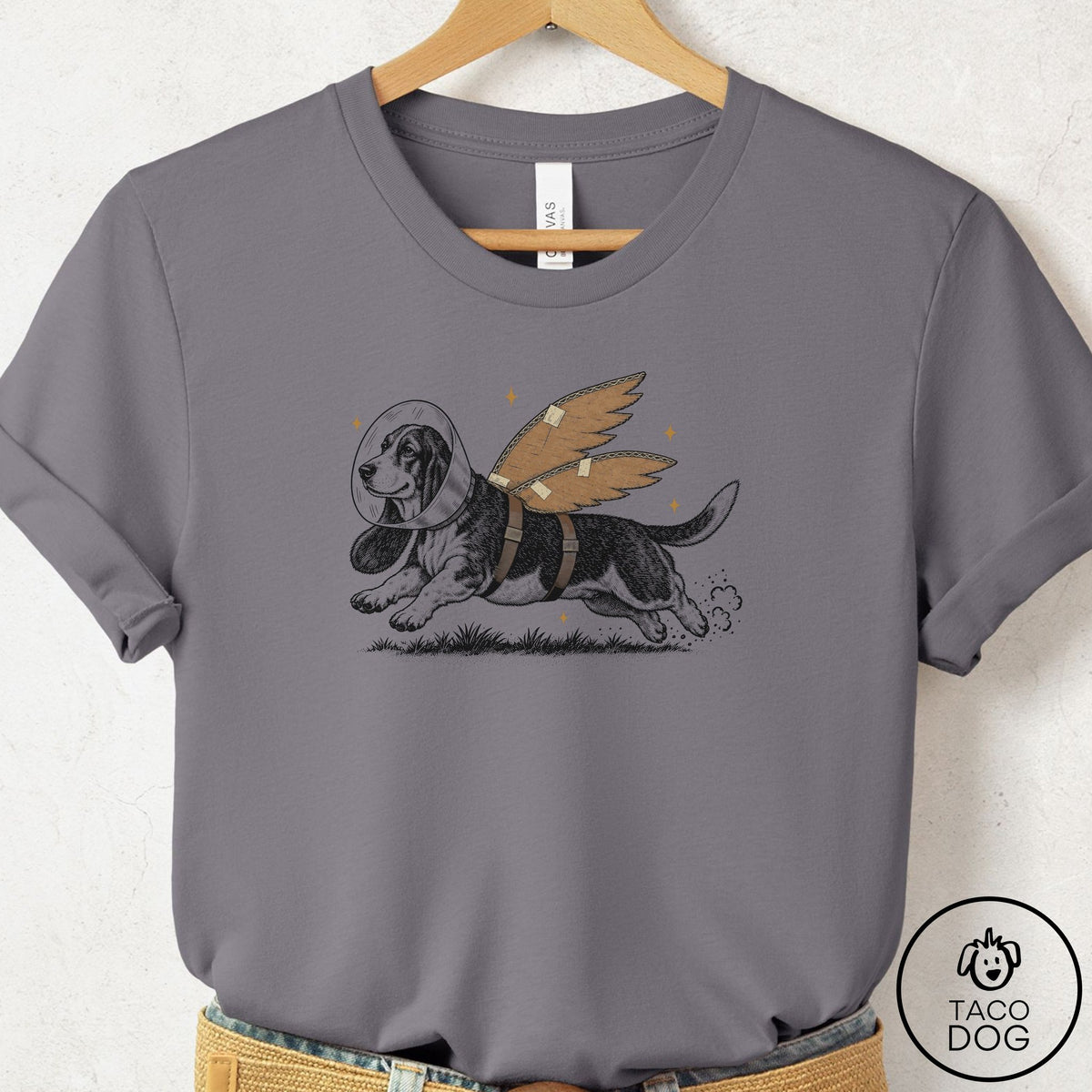 Basset Hound Vet Wings T-Shirt Storm Taco-Dog