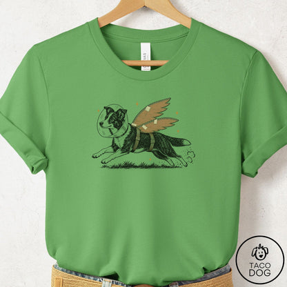 Border Collie Vet Wings T-Shirt Leaf Taco-Dog
