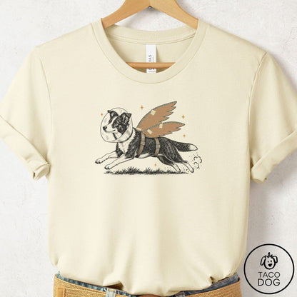 Border Collie Vet Wings T-Shirt Natural Taco-Dog