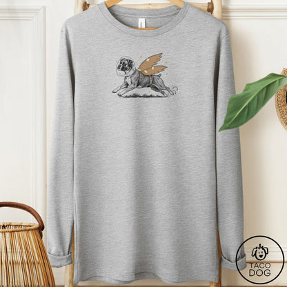 Boxer Vet Wings Long Sleeve Tee Athletic Heather Taco-Dog