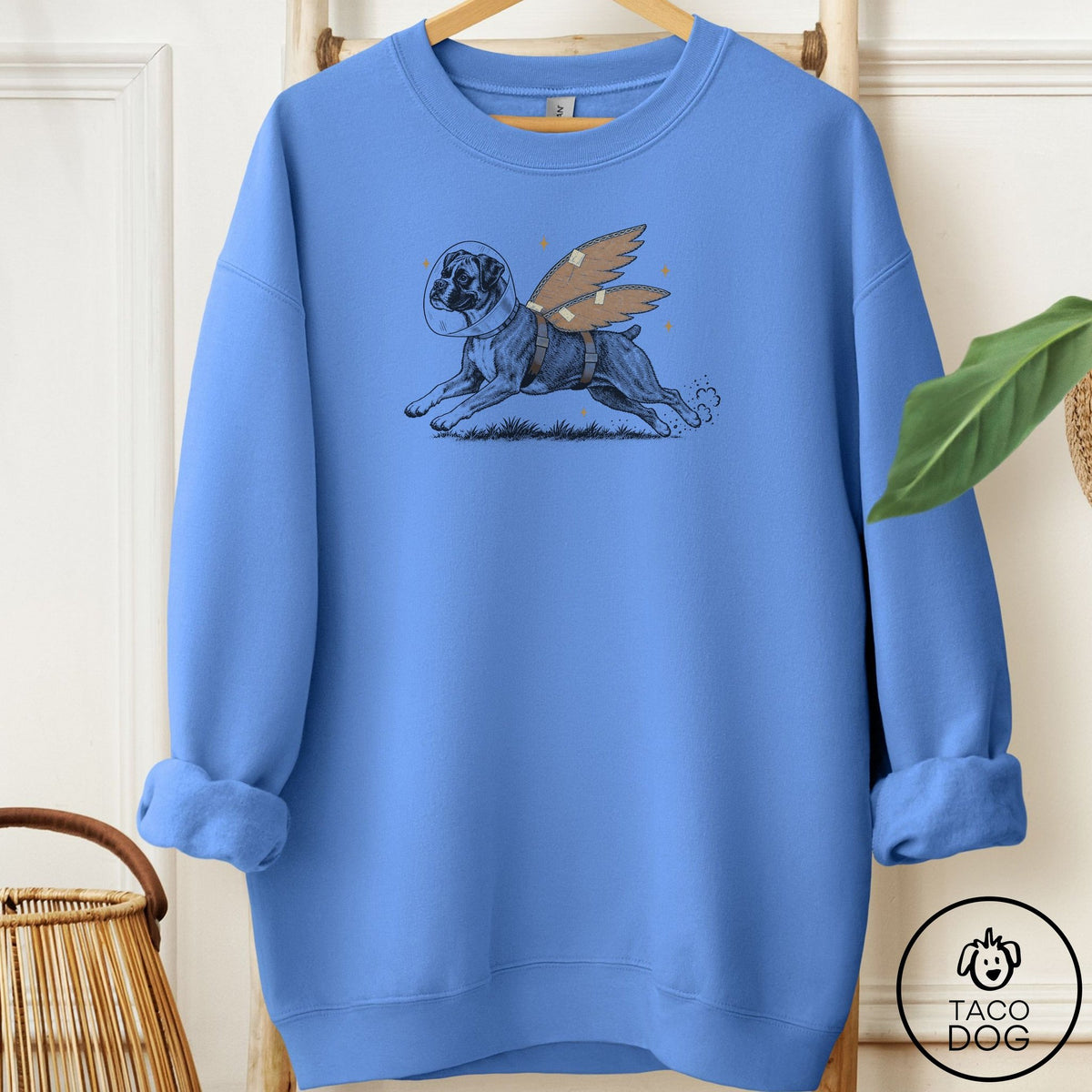 Boxer Vet Wings Sweatshirt Carolina Blue Taco-Dog