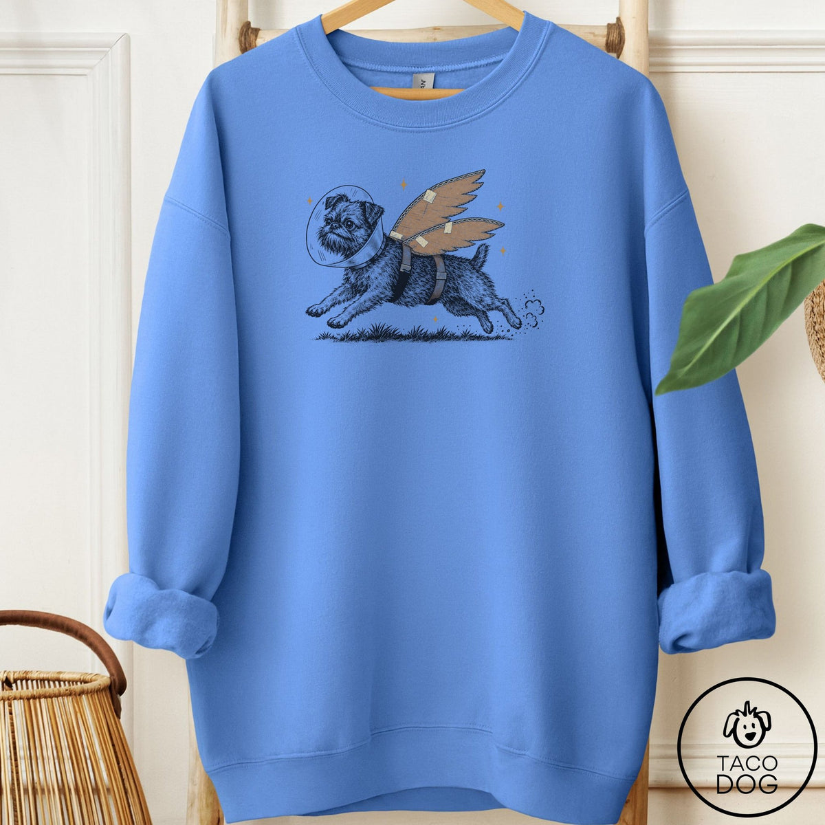 Brussels Griffon Vet Wings Sweatshirt Carolina Blue Taco-Dog