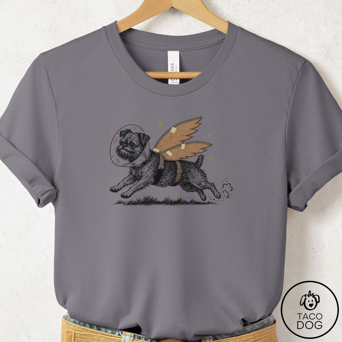 Brussels Griffon Vet Wings T-Shirt Storm Taco-Dog
