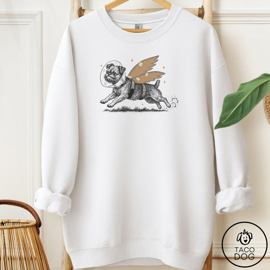 Brussels Griffon Vet Wings Sweatshirt White Taco-Dog