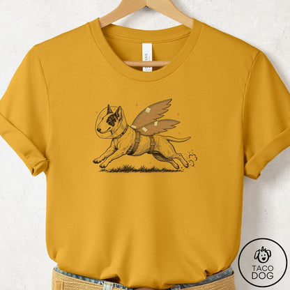 Bull Terrier Vet Wings T-Shirt Mustard Taco-Dog