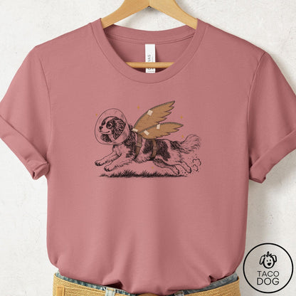 Cavalier King Charles Spaniel Vet Wings T-Shirt Mauve Taco-Dog