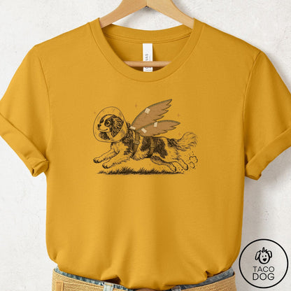 Cavalier King Charles Spaniel Vet Wings T-Shirt Mustard Taco-Dog