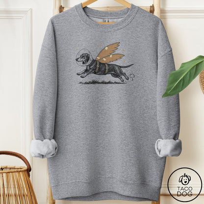 Dachshund Vet Wings Sweatshirt Graphite Heather Taco-Dog