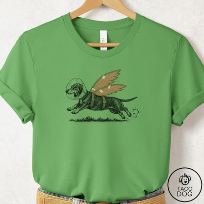 Dachshund Vet Wings T-Shirt Leaf Taco-Dog