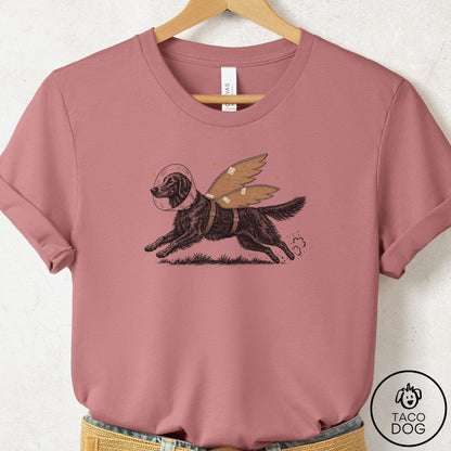 Flat-Coated Retriever Vet Wings T-Shirt Mauve Taco-Dog