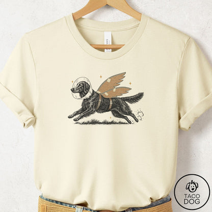 Flat-Coated Retriever Vet Wings T-Shirt Natural Taco-Dog