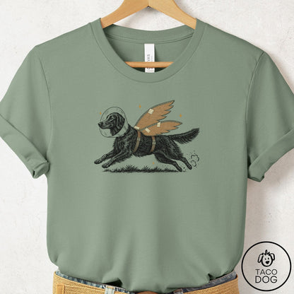 Flat-Coated Retriever Vet Wings T-Shirt Sage Taco-Dog