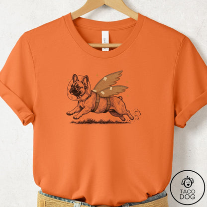 French Bulldog Frenchie Vet Wings T-Shirt Burnt Orange Taco-Dog
