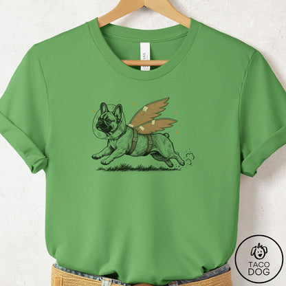 French Bulldog Frenchie Vet Wings T-Shirt Leaf Taco-Dog