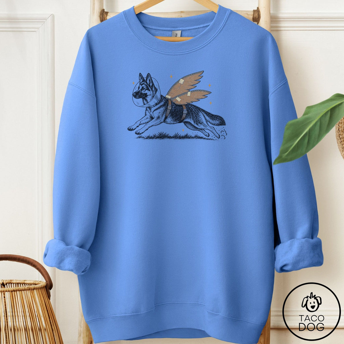 German Shepherd Vet Wings Sweatshirt Carolina Blue Taco-Dog