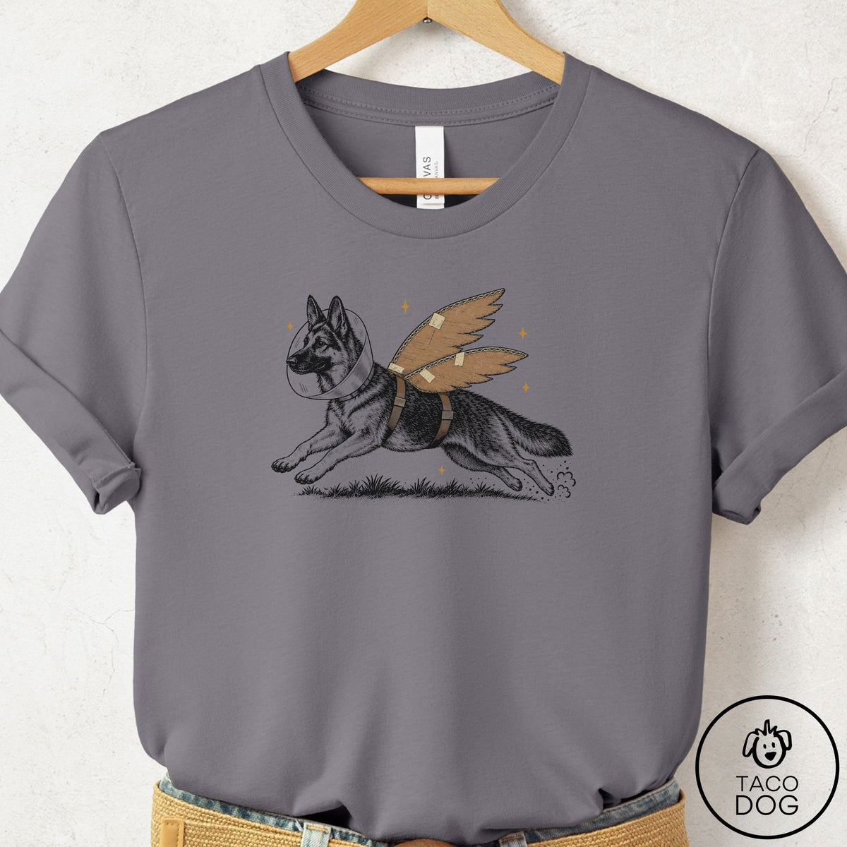 German Shepherd Vet Wings T-Shirt Storm Taco-Dog