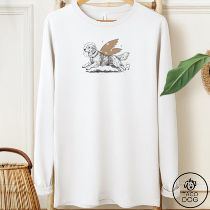 Golden Retriever Vet Wings Long Sleeve Tee White Taco-Dog