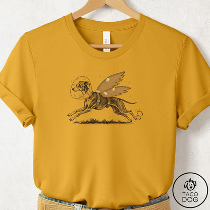 Italian Greyhound Whippet Vet Wings T-Shirt Mustard Taco-Dog