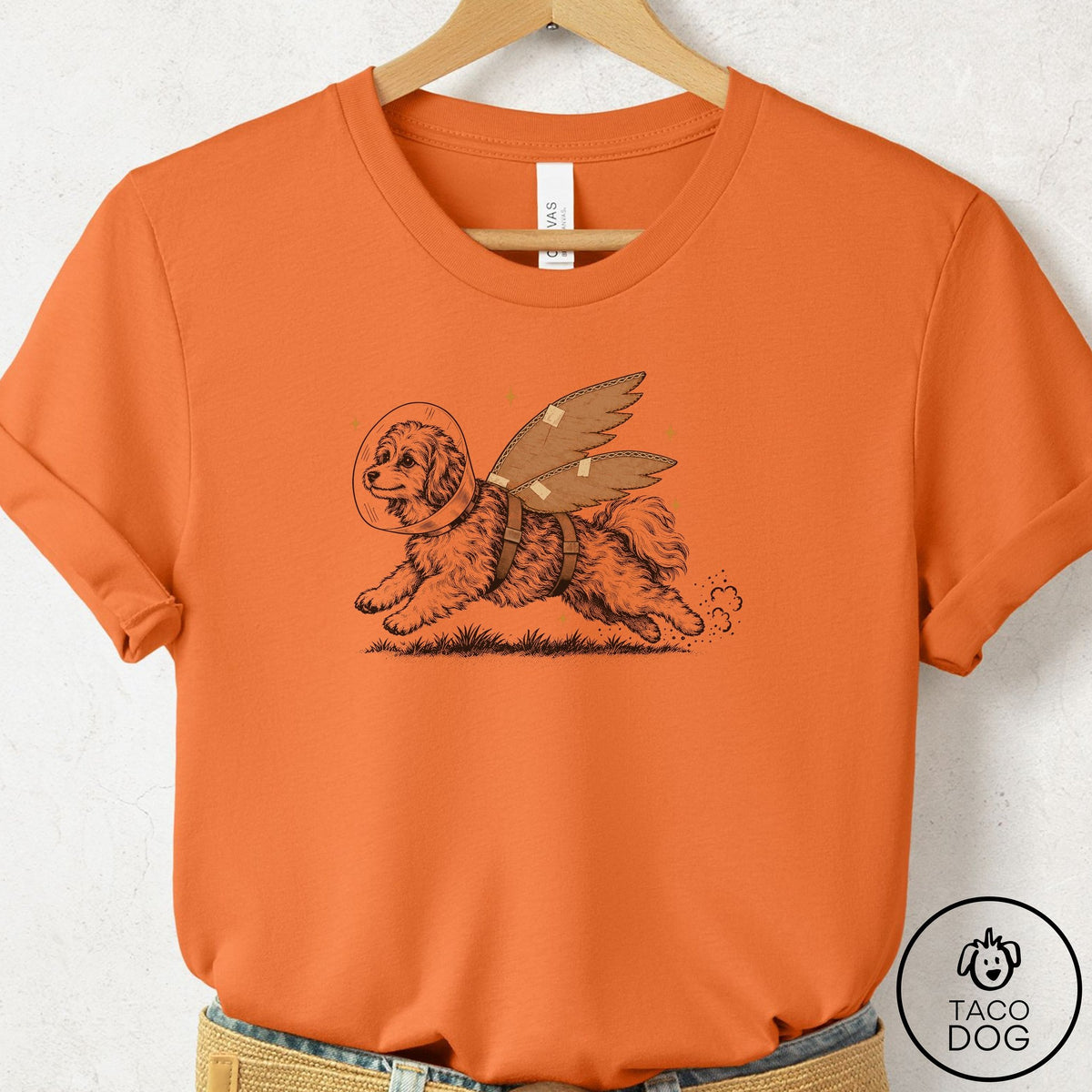 Havanese Vet Wings T-Shirt Burnt Orange Taco-Dog