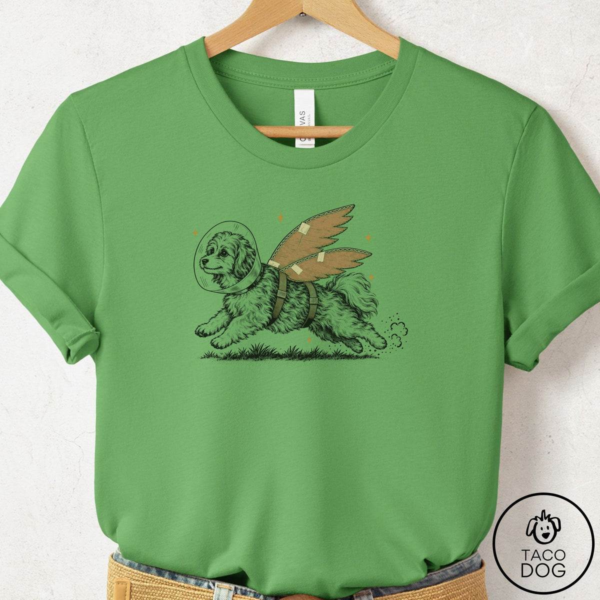 Havanese Vet Wings T-Shirt, design close-up