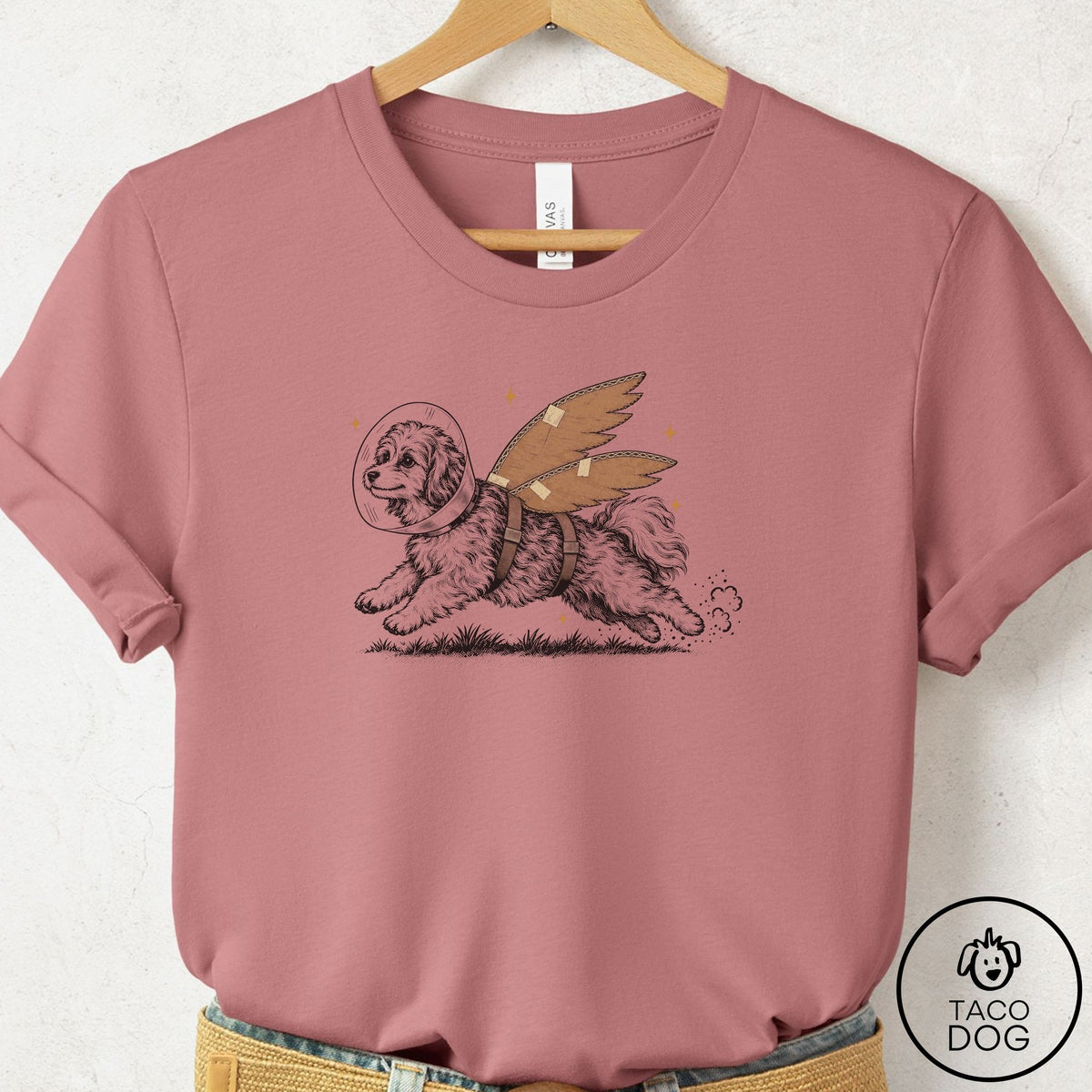 Havanese Vet Wings T-Shirt Mauve Taco-Dog