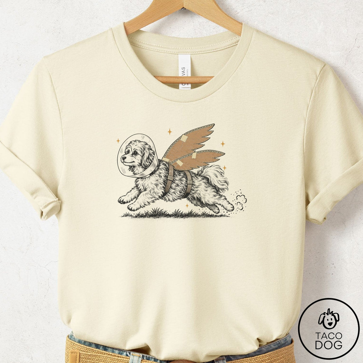 Havanese Vet Wings T-Shirt Natural Taco-Dog