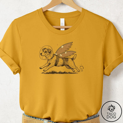 Jack Russell Vet Wings T-Shirt Mustard Taco-Dog