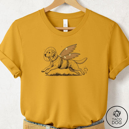 Labrador Retriever Vet Wings T-Shirt Mustard Taco-Dog