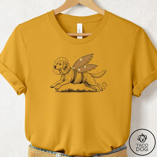 Labrador Retriever Vet Wings T-Shirt Mustard Taco-Dog