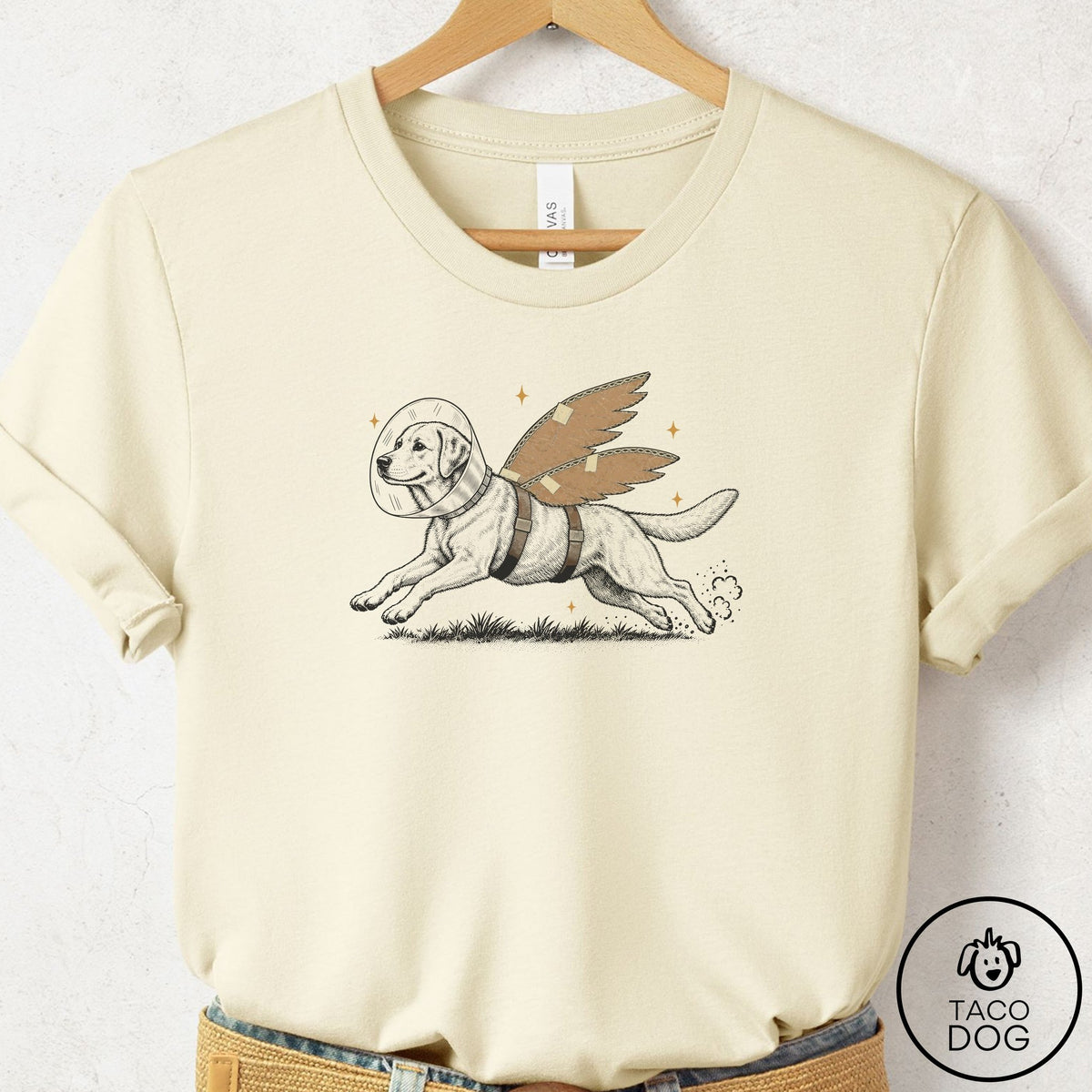 Labrador Retriever Vet Wings T-Shirt Natural Taco-Dog