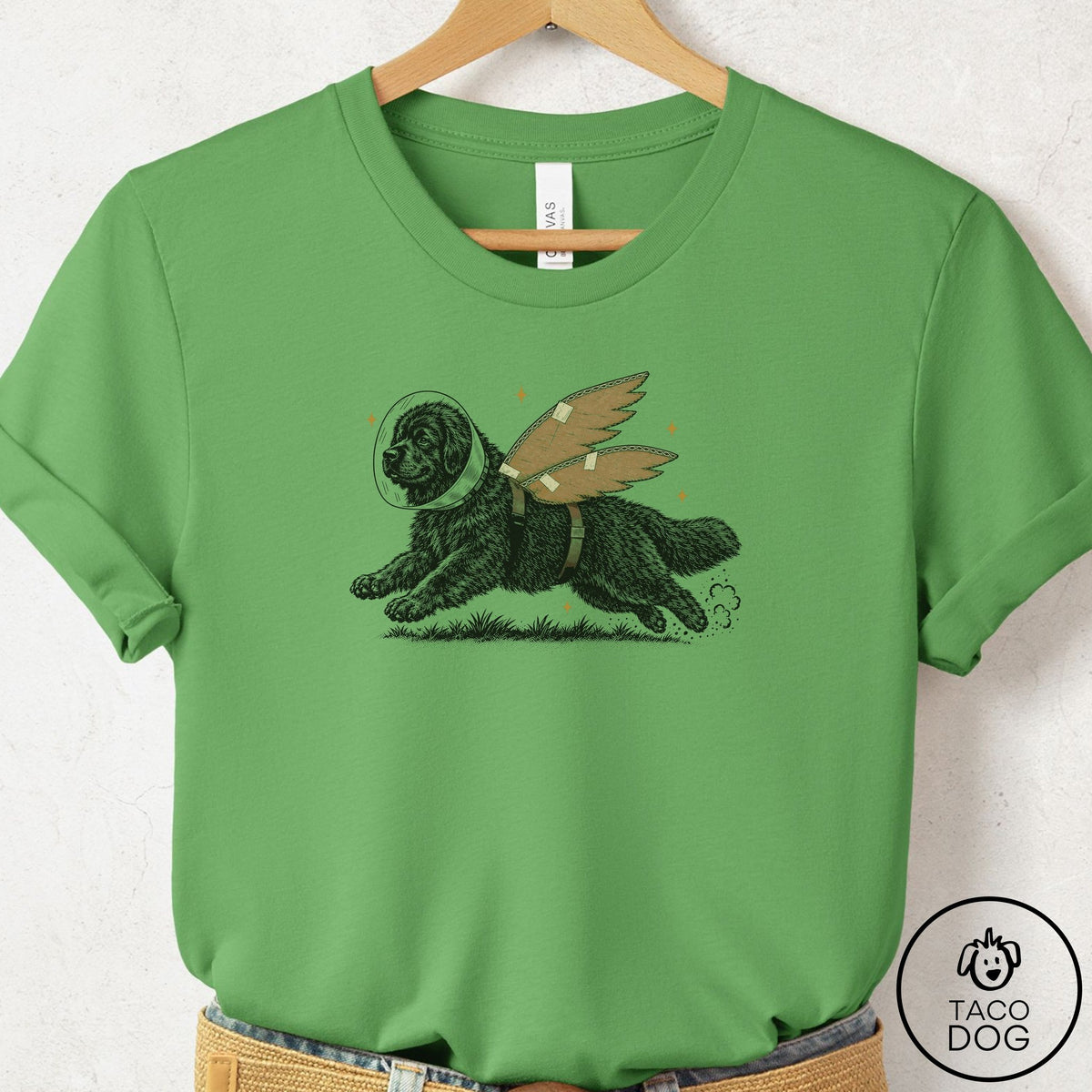 Newfoundland Vet Wings T-Shirt Leaf Taco-Dog