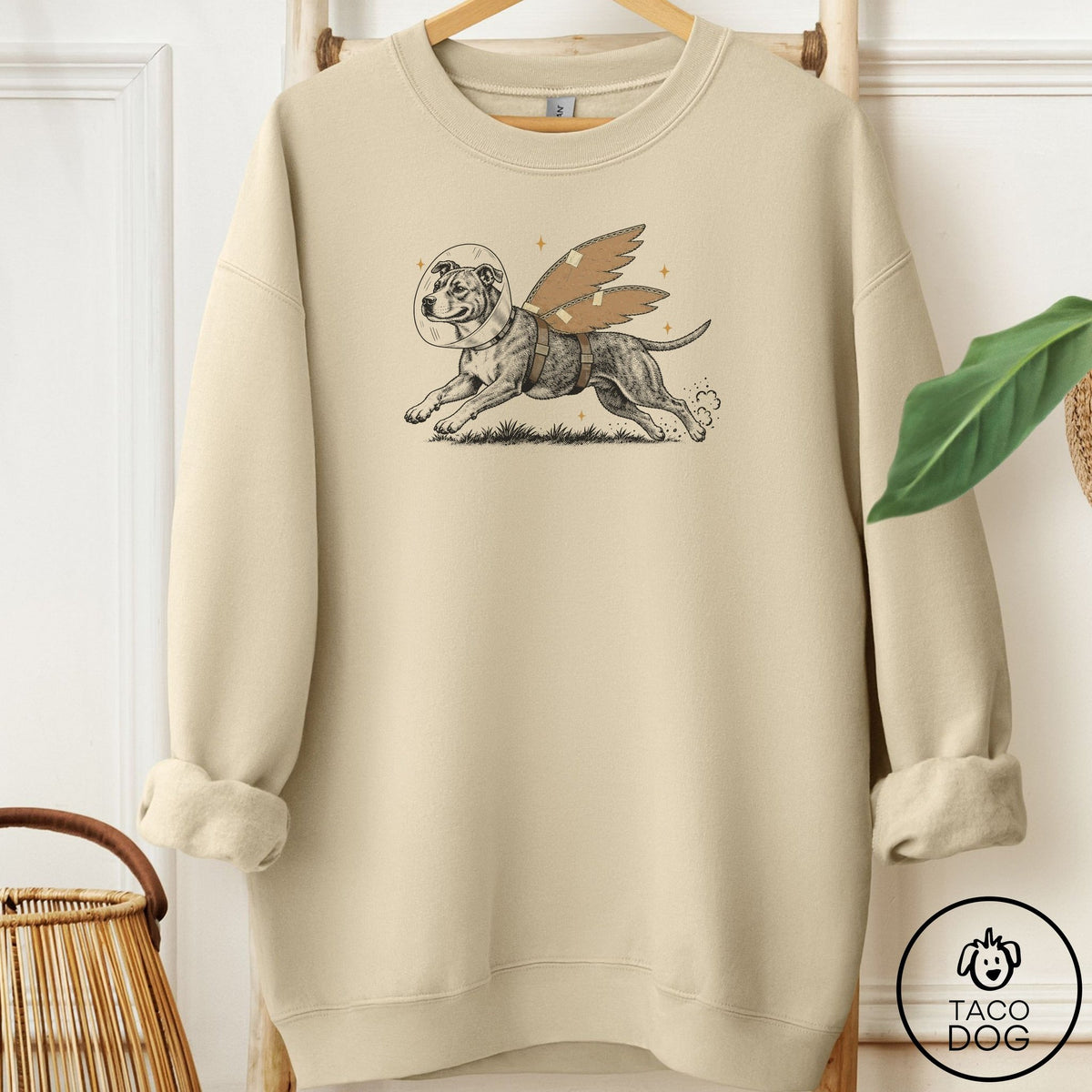 Pitbull Vet Wings Sweatshirt Sand Taco-Dog