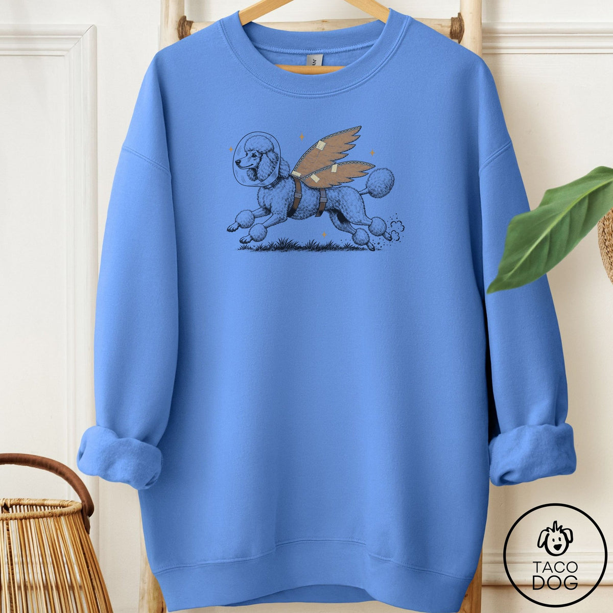 Poodle Vet Wings Sweatshirt Carolina Blue Taco-Dog